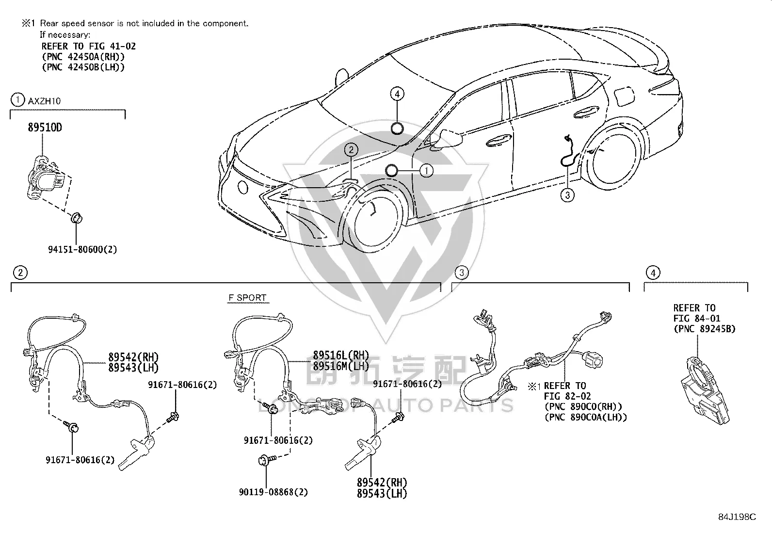 ABS Front Wheel Sensor 89542-33160 for Toyota Camry