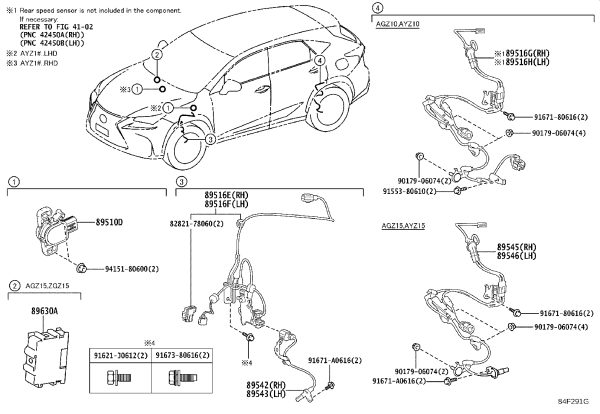 ABS Rear Wheel Sensor 89545-48070 for Toyota RAV4