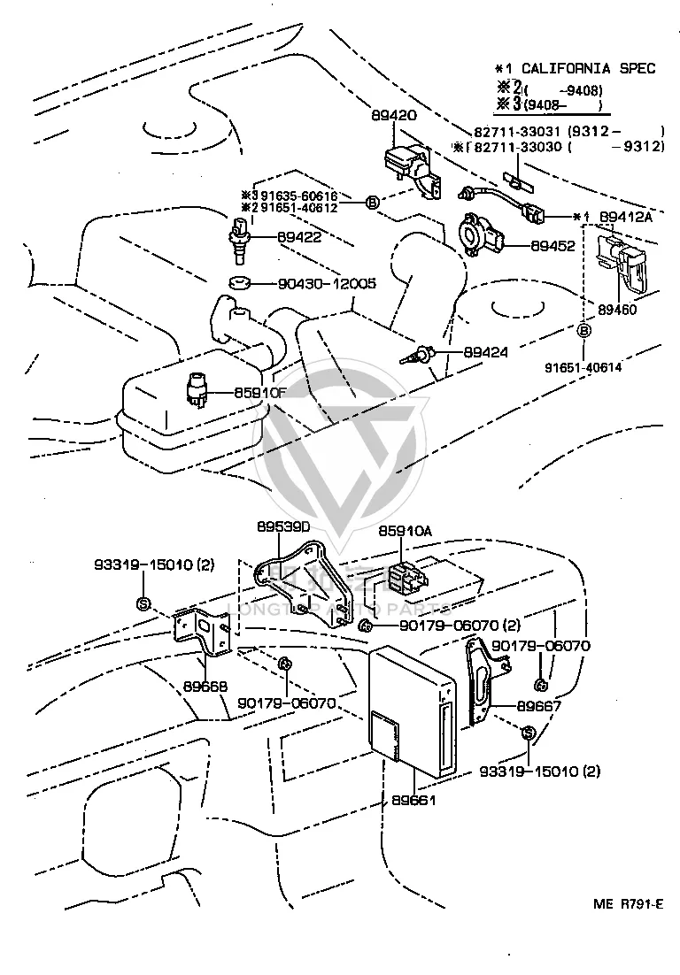 Engine computer 89661-33111 for Toyota Camry