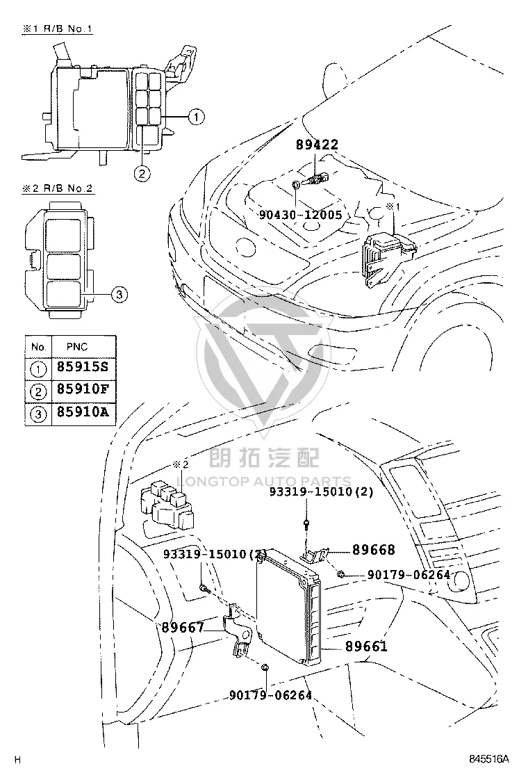 Engine Computer 89661-48B10 for Lexus RX300/330/350