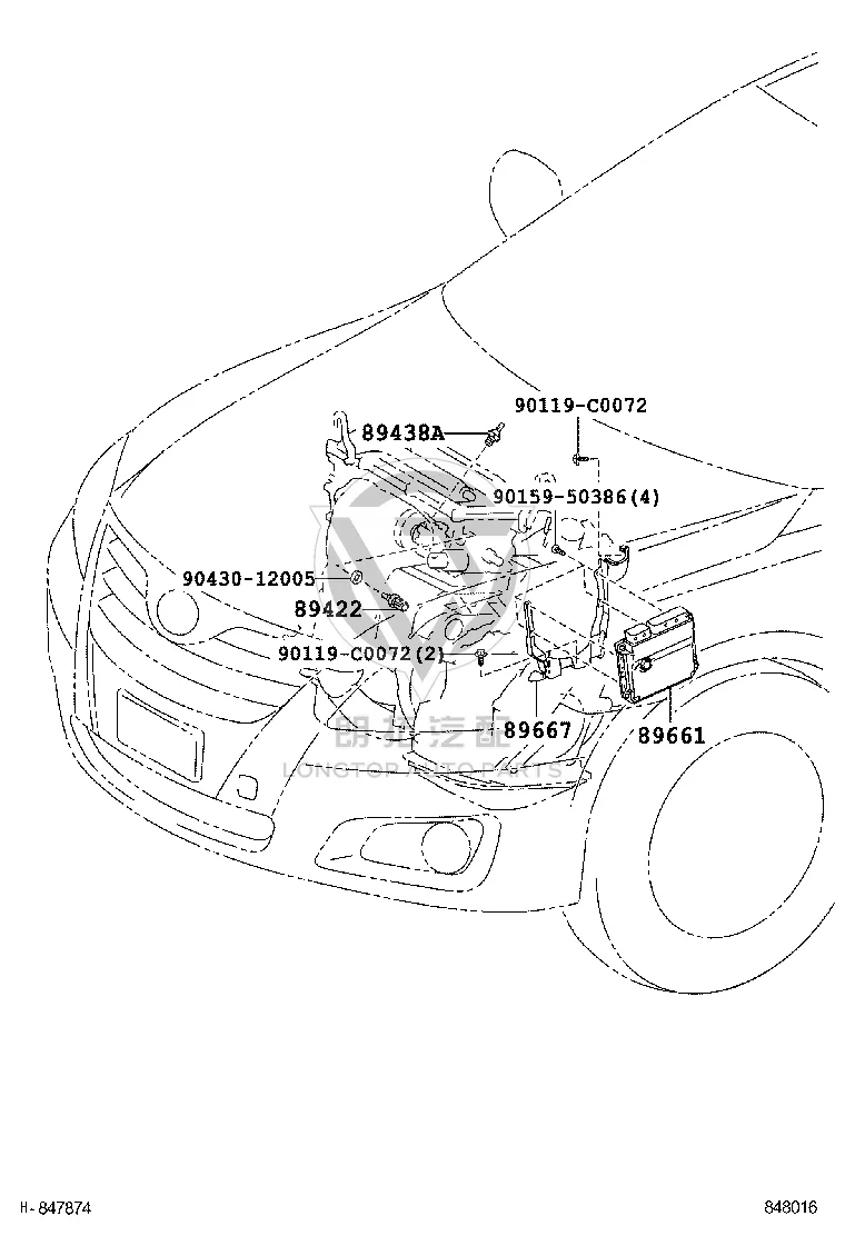Engine Computer Bracket 89667-33180 for Toyota Camry