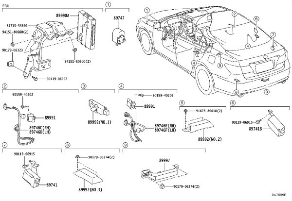 Door Control Unit 89740-33130 for Lexus ES240