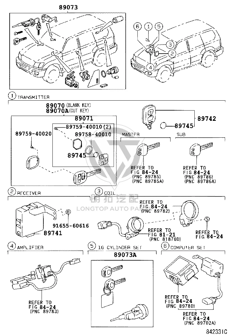 Door Lock Remote Control Receiver 89741-60100 for Toyota Land Cruiser