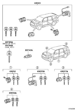 Key Remote Control 89742-0C041 for Toyota Sequoia