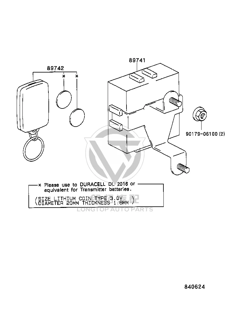 Remote Key Fob 89742-AC030 for Toyota Avalon