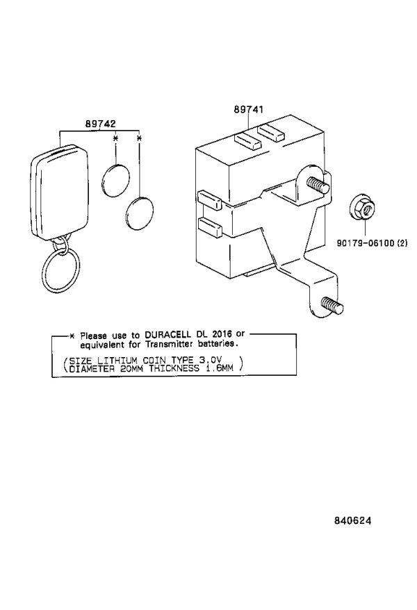 Remote Key Fob 89742-AC030 for Toyota Avalon