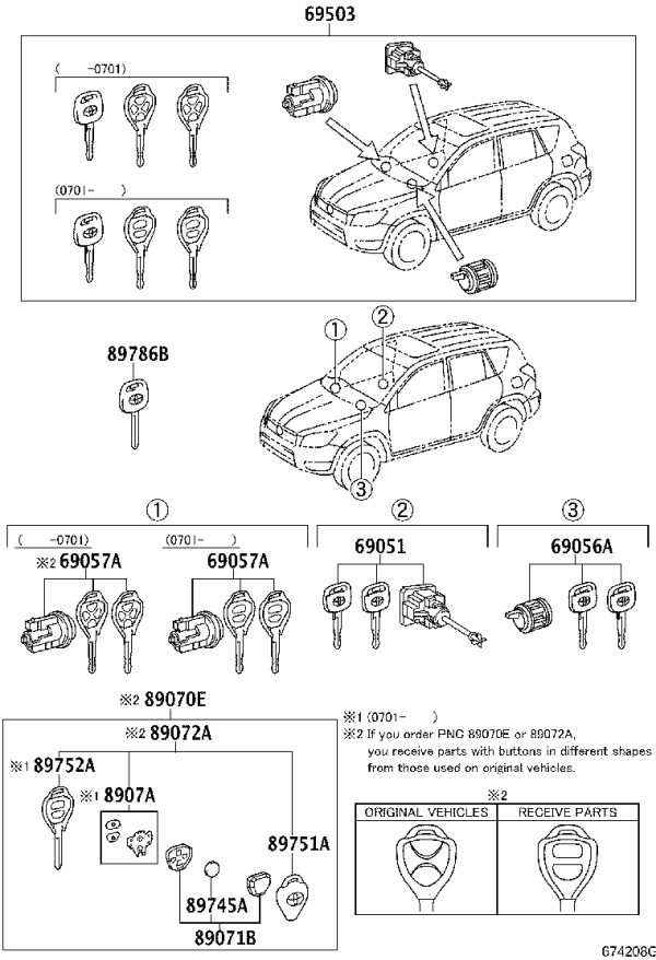 Key Fob Transmitter Case Cover 89751-42030 for Toyota RAV4