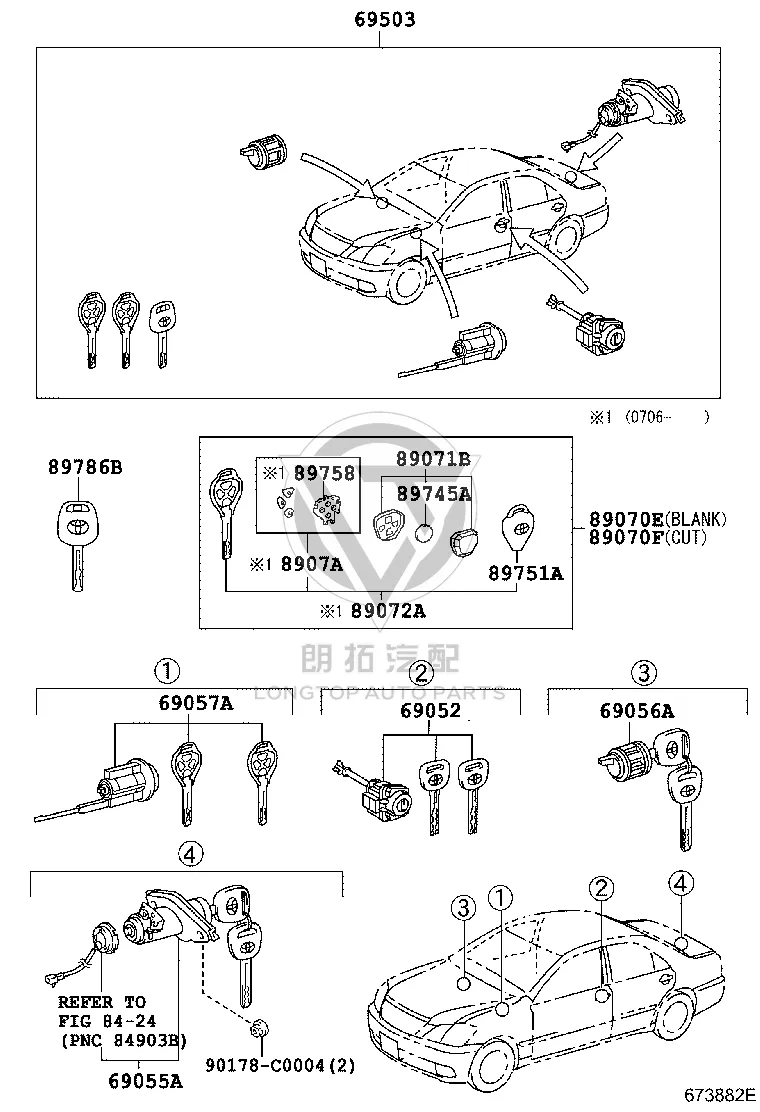 Remote Key Fob Seal Gasket 89758-30010 for Toyota Crown
