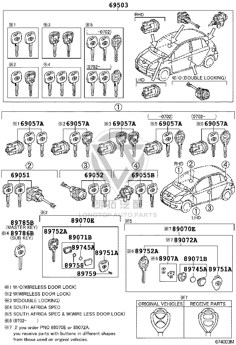 Remote Key Fob Screw 89759-41020 for Toyota ALPHARD