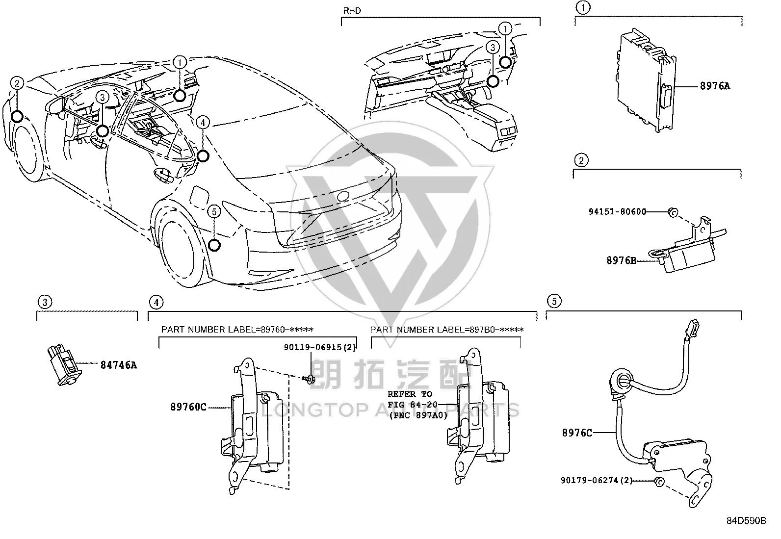Front Tire Pressure Monitoring Initiator 8976B-33011 for Lexus ES