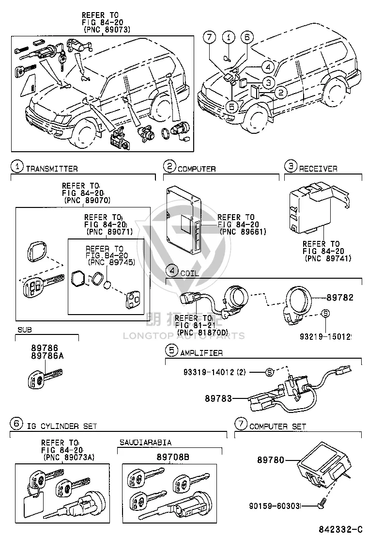 Door Lock Remote Control Receiver 89783-60050 for Toyota Land Cruiser