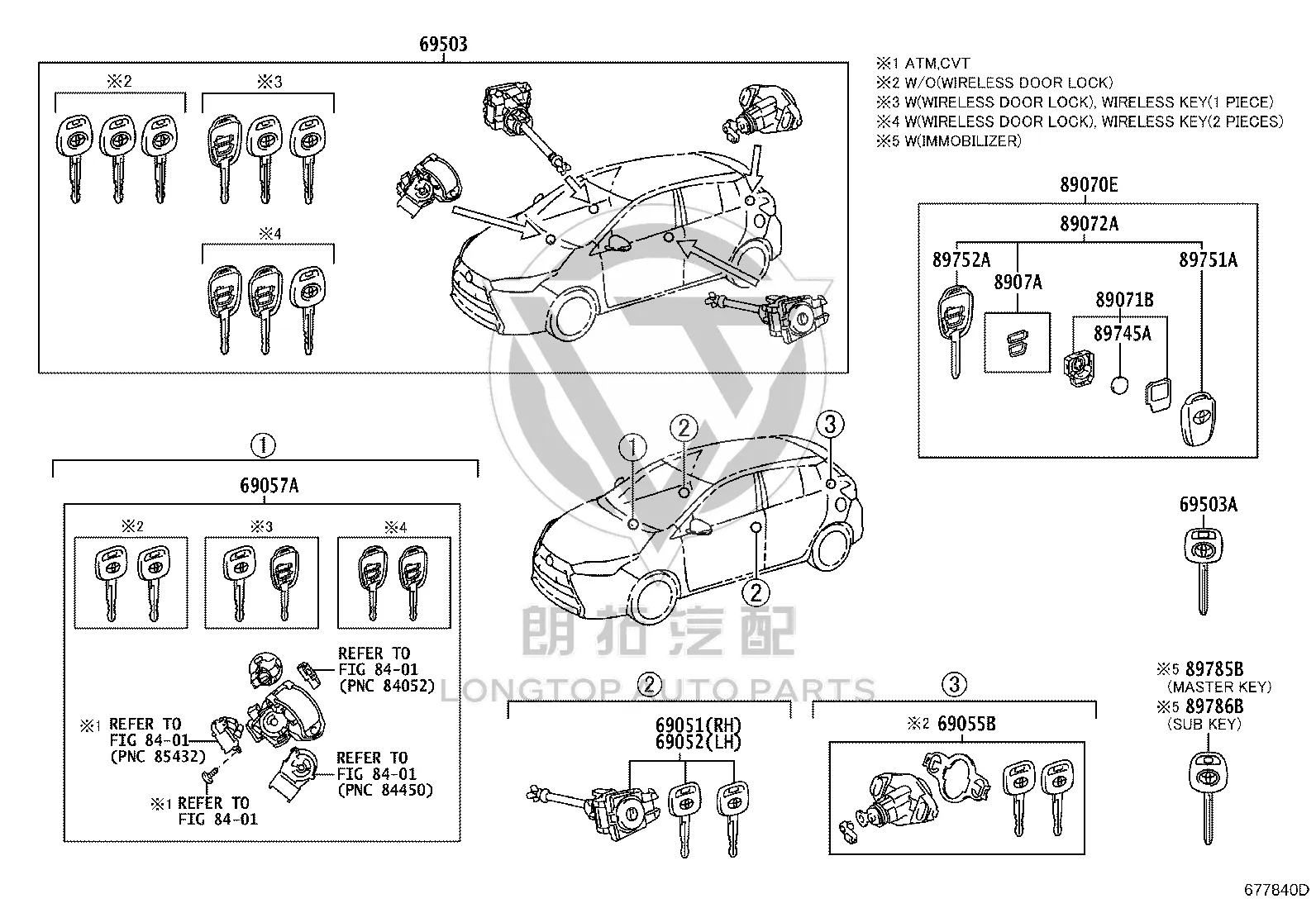 Transceiver Key Main Transmitter 89785-60210 for Toyota E’Z