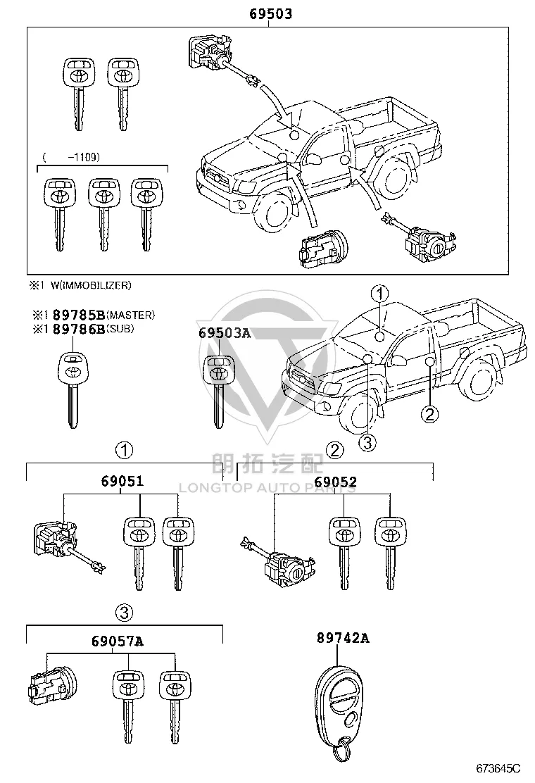 Transceiver Key Sub-Transmitter 89786-08020 for Toyota Fortuner