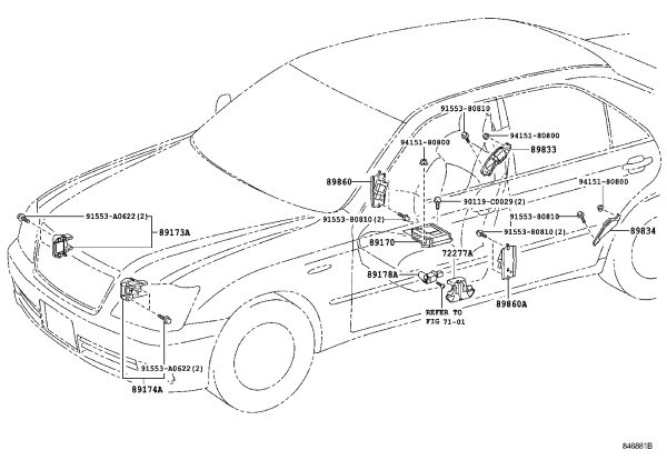 Side Airbag Sensor Left 89830-30120 for Toyota Crown