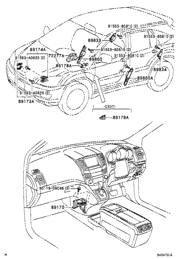Left Side Airbag Sensor 89830-48020 for Toyota Harrier