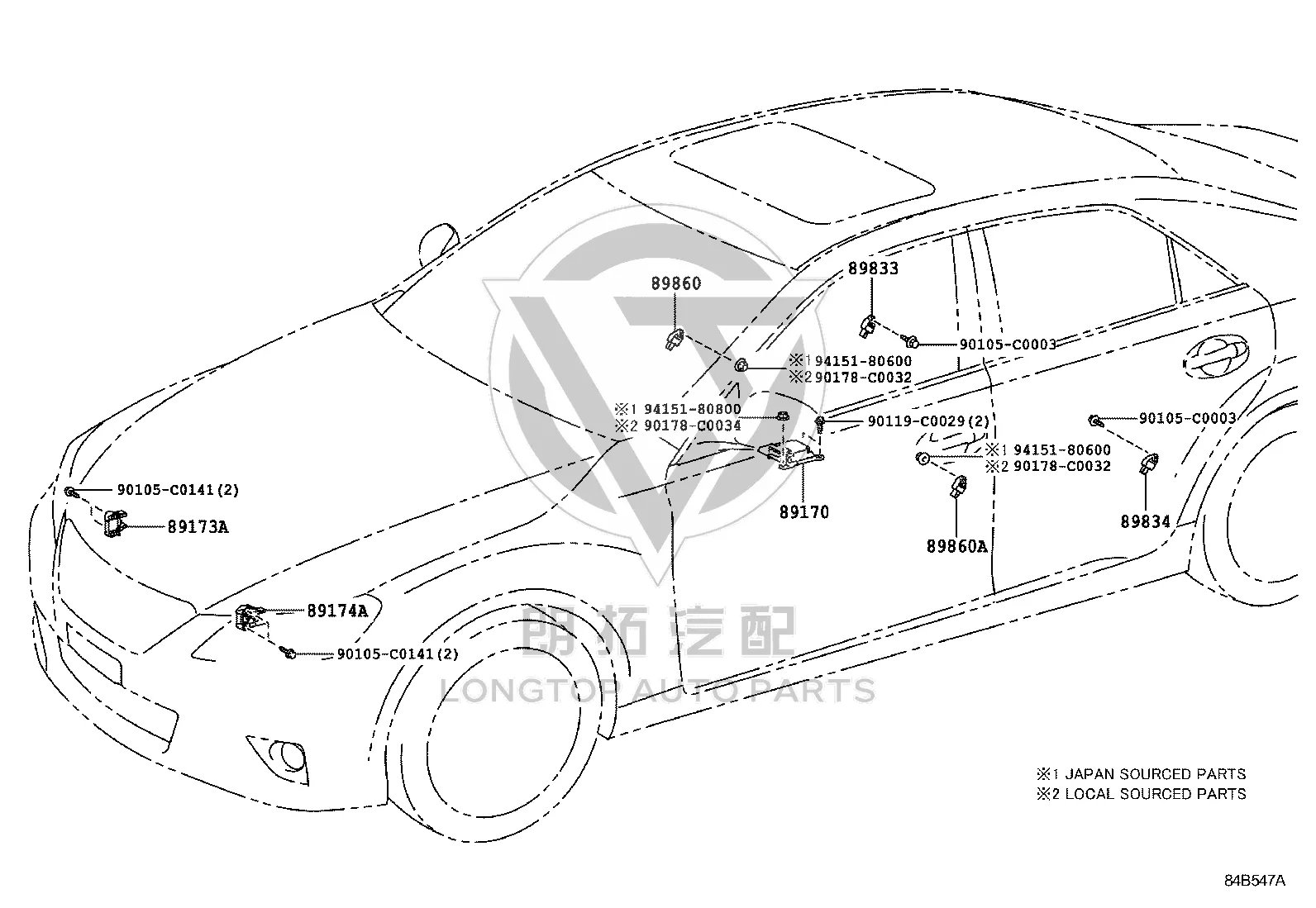 Airbag Computer 89170-0P040 for Toyota Reiz