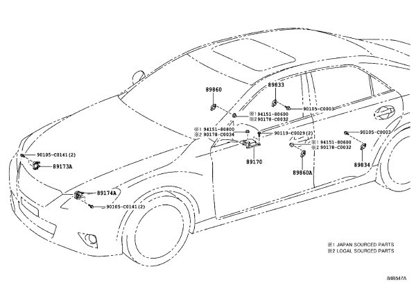 Right Side Airbag Sensor 89831-0P030 for Toyota Crown