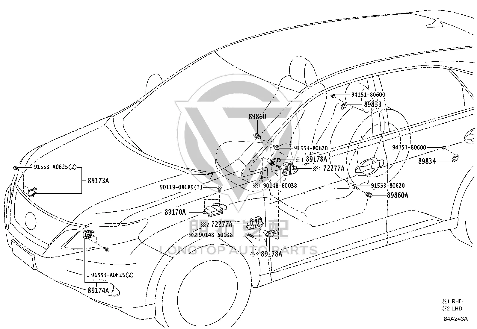 Side Airbag Sensor (Right) 89831-48040 for Lexus RX270