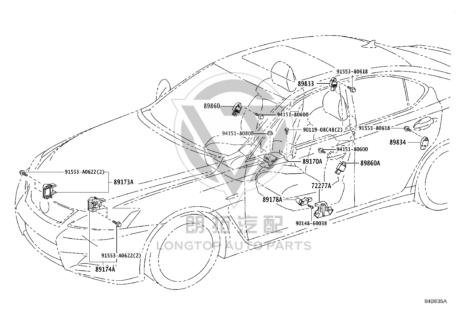 Side Airbag Sensor (Right) 89831-33010 for Toyota Mark X