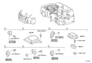 Rear floor side air bag sensor cover 89839-28020 for Toyota Alphard