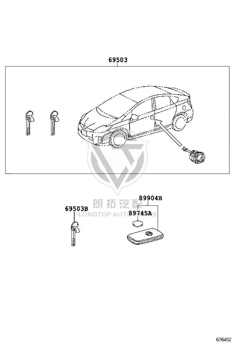 Remote Key Fob 89904-0Q011 for Toyota Prius
