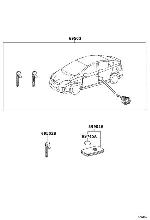 Remote Key Fob 89904-0Q011 for Toyota Prius