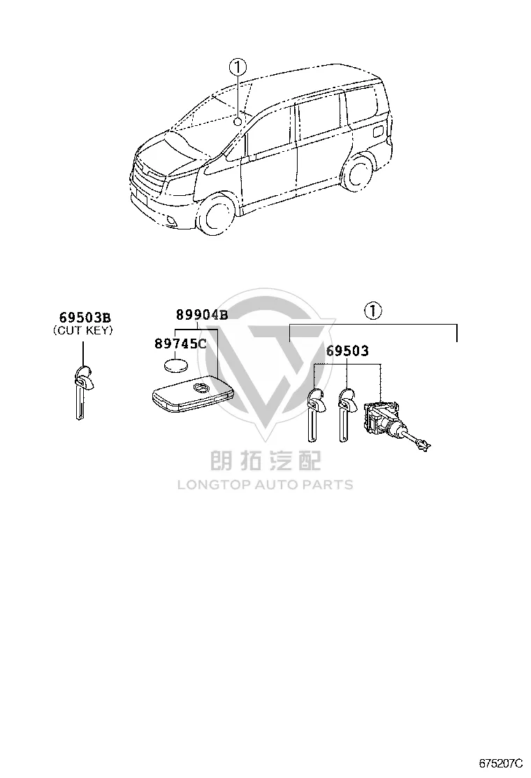 Key (remote control) 89904-28133 for Toyota NOAH