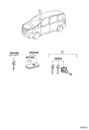 Key (remote control) 89904-28133 for Toyota NOAH