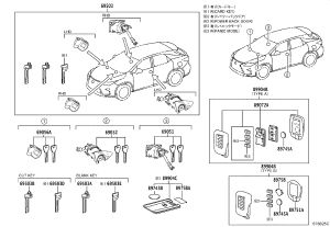 Key (remote control) 89904-48W30 for Lexus NX Series