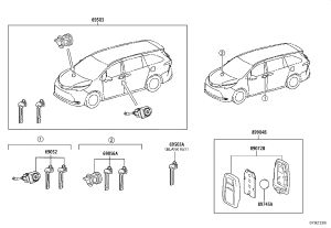 Key Remote 8990H-08010 for Toyota Sienna