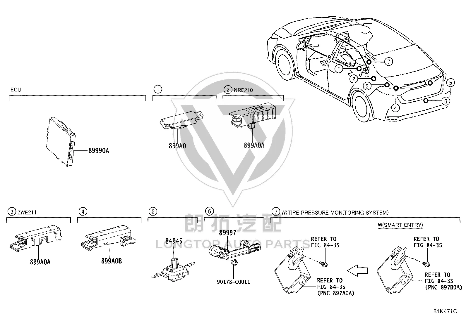 E-Key 2 Antenna 89997-0E061 for Toyota Avalon