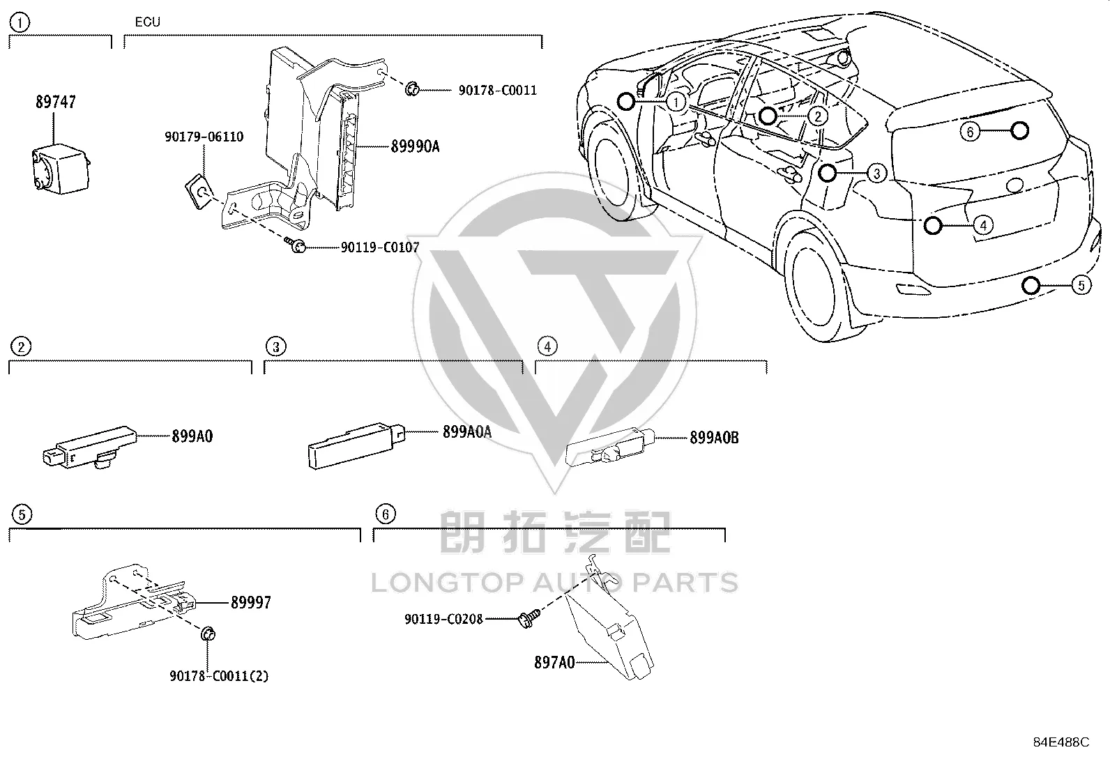 Smart Key Antenna 89997-0R040 for Toyota RAV4