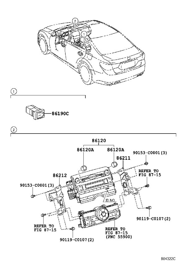Recorder Switch 90011-25221 for Toyota Reiz