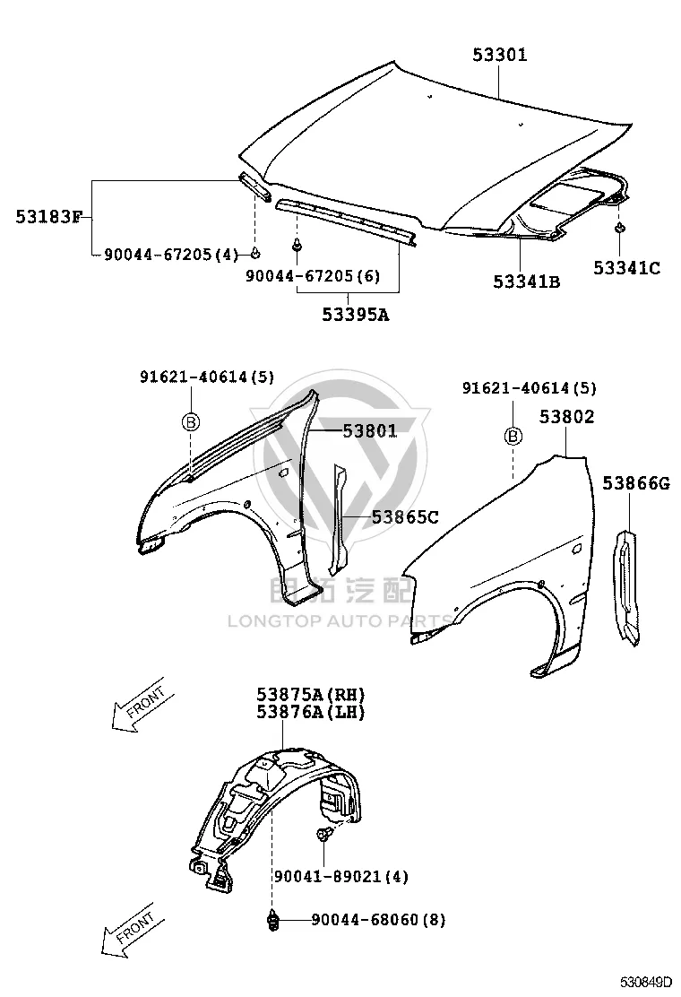 Clip 90044-67205 for Toyota Cami