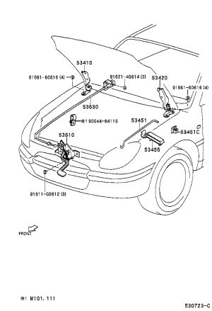 Engine hood support lever clip 90044-67316 for Toyota Duet