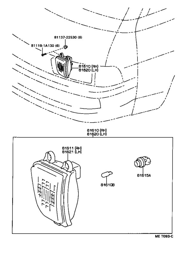 Clearance Light Socket Connector 90075-99085 for Toyota Liteace