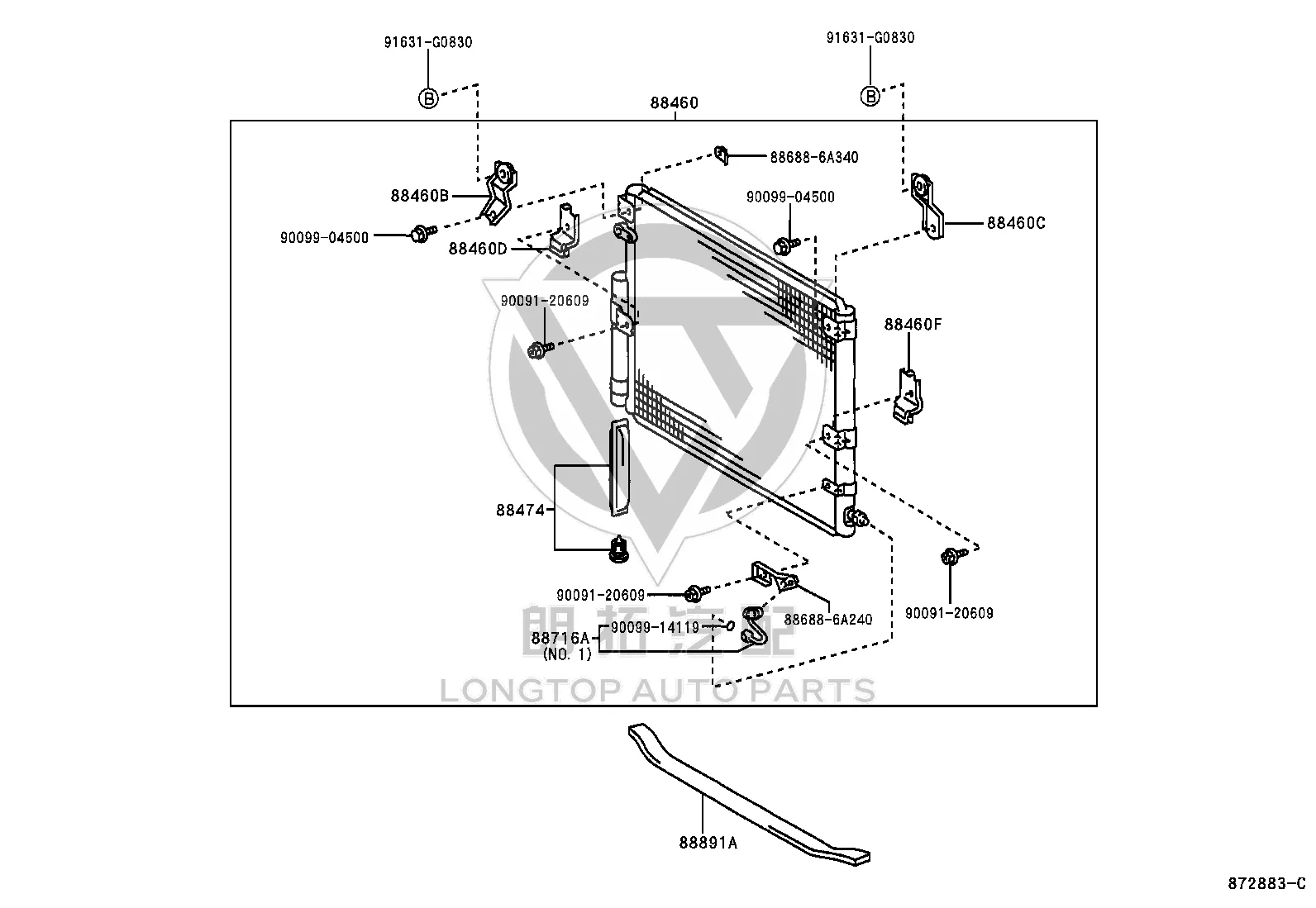 Bolt W Washer 90099-04500 for Toyota Land Cruiser 100, Land Cruiser & LX470