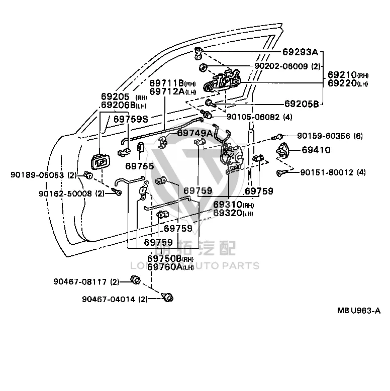 Bolt 90105-06082 for Toyota CELICA