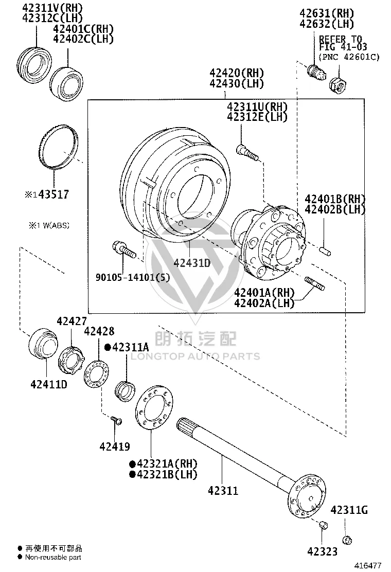 Bolt, Washer Based 90105-14101 for Toyota Coaster, Dyna & Coaster Fuelcell