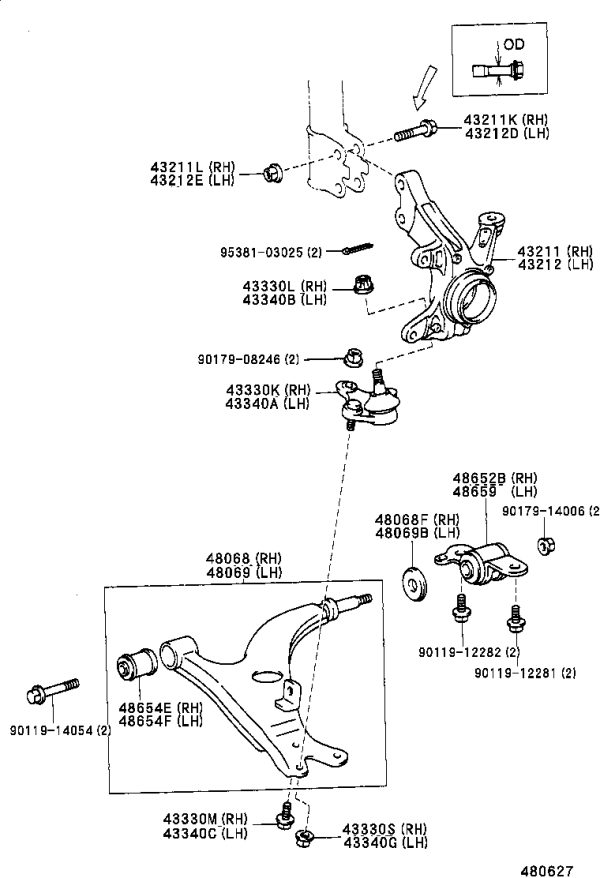 Bolt 90105-15009 for Toyota RAV4
