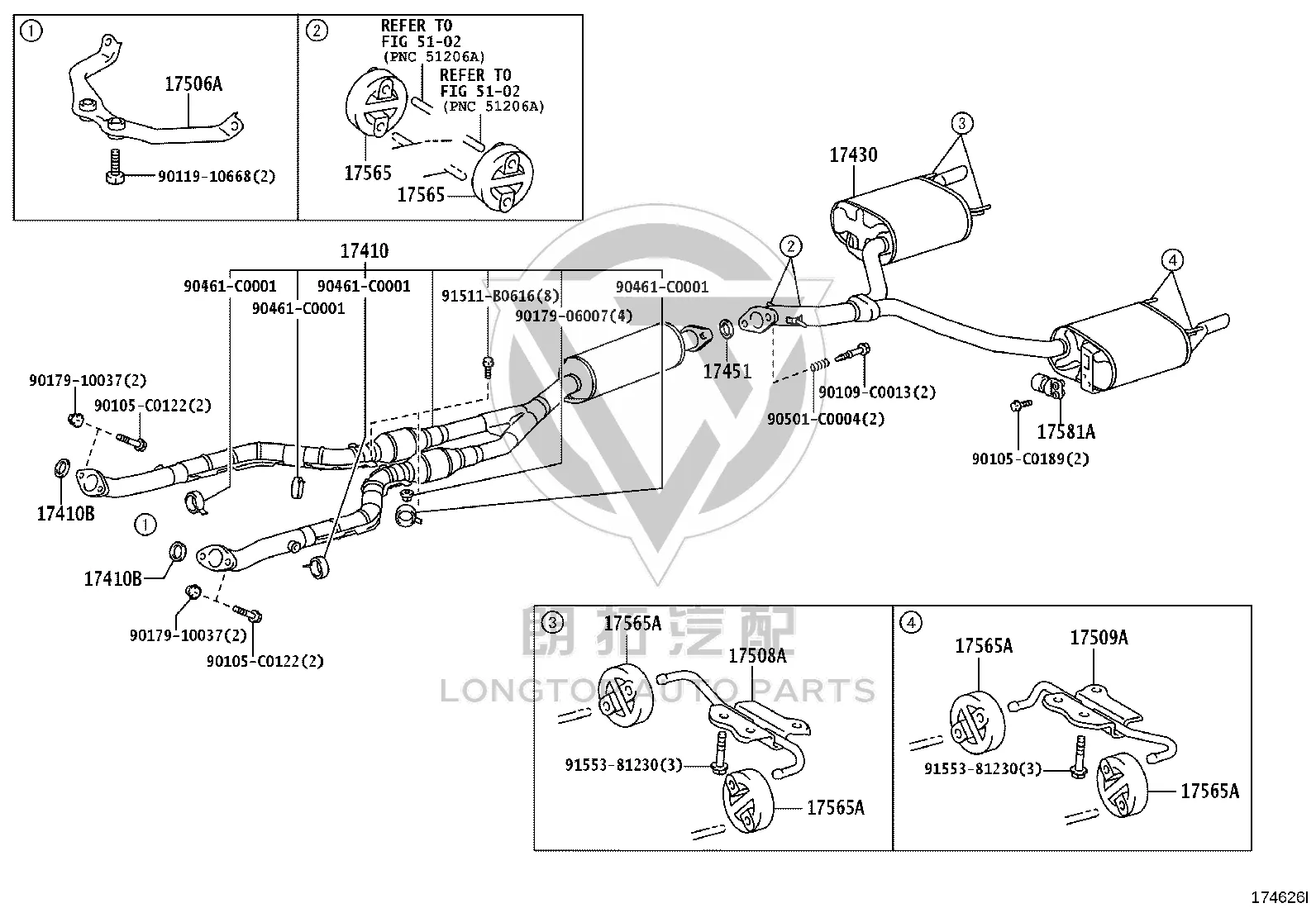 Bolt Flange 90105-C0122 for Toyota Crown & Reiz