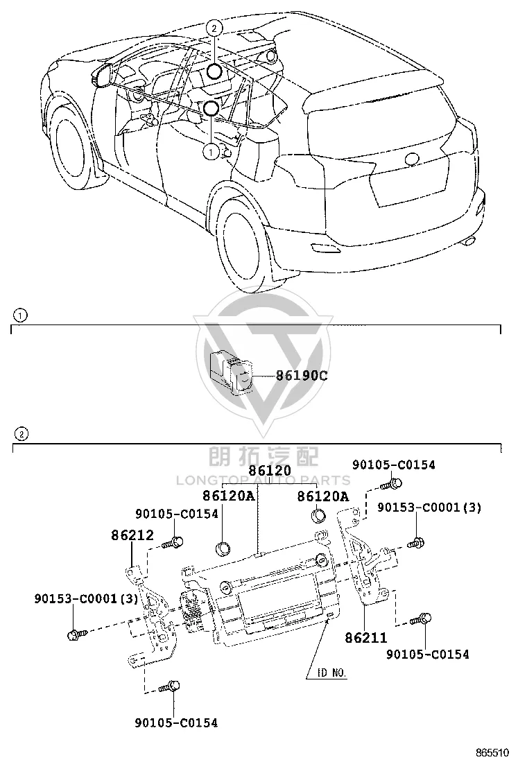 Bolt 90105-C0154 for Toyota RAV4