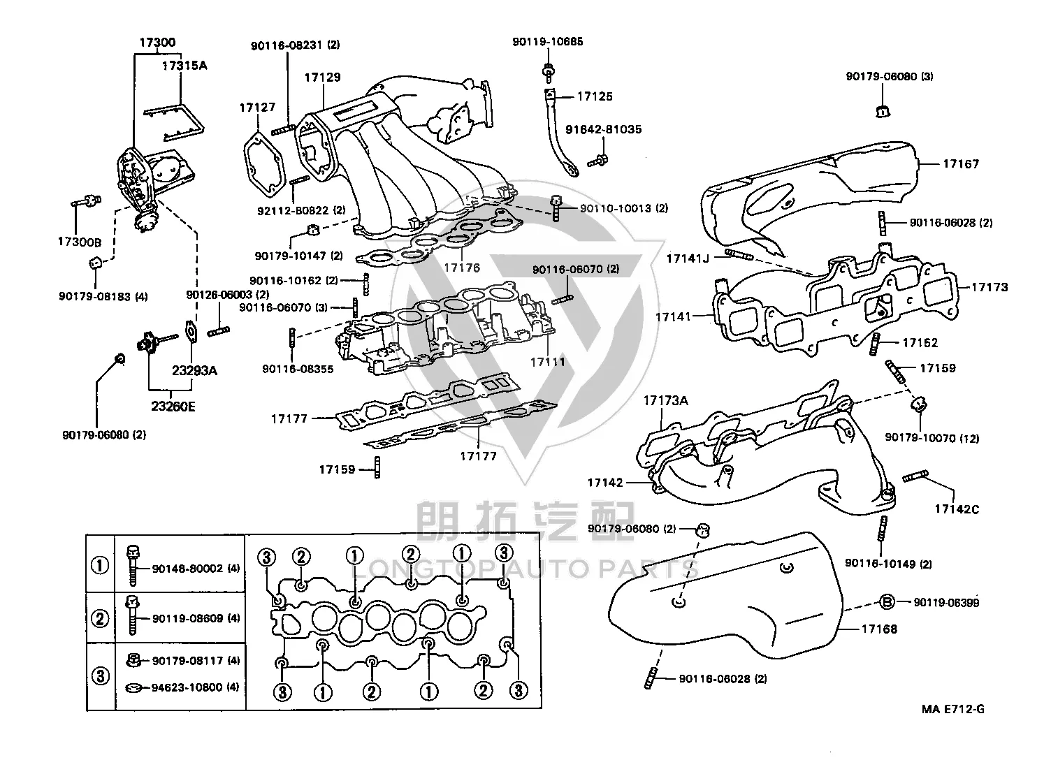 Bolt with Washer 90119-06399 for Toyota 4RUNNER, T100 & Camry