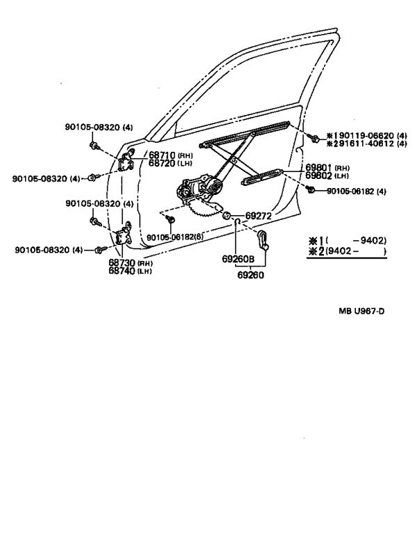 Bolt 90119-06620 for Toyota DYNA 100