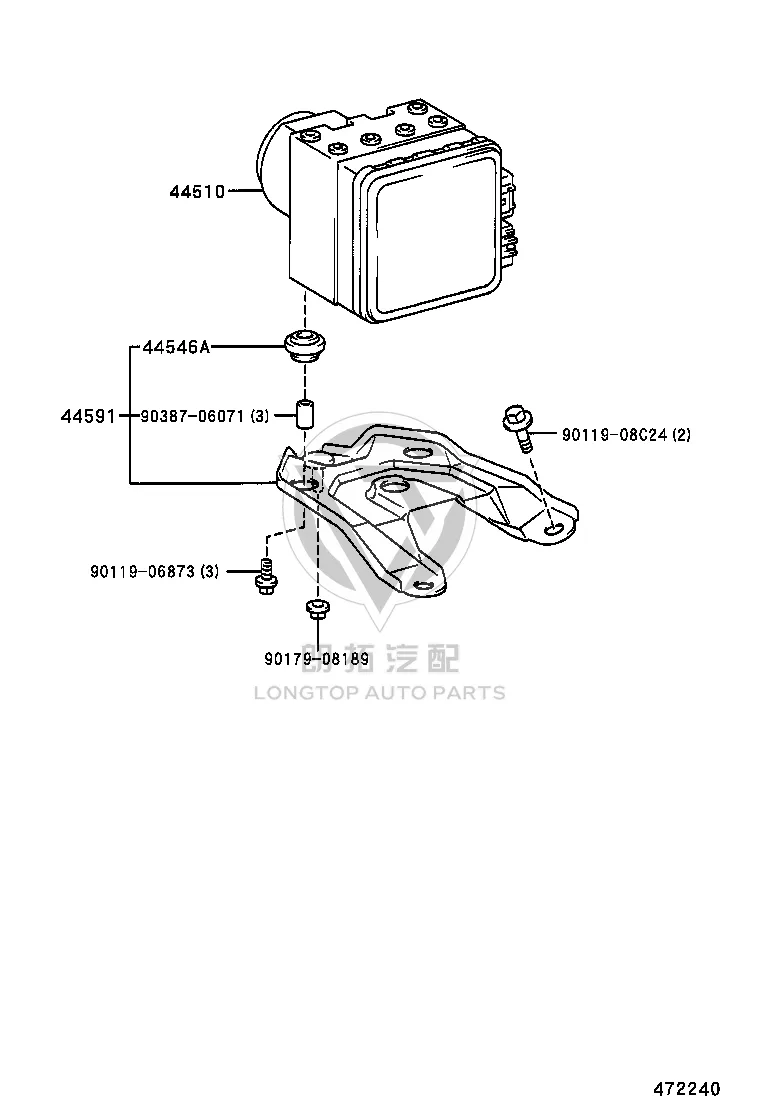 Bolt with Washer 90119-06873 for Toyota Corolla LB, Corolla SED & Coaster