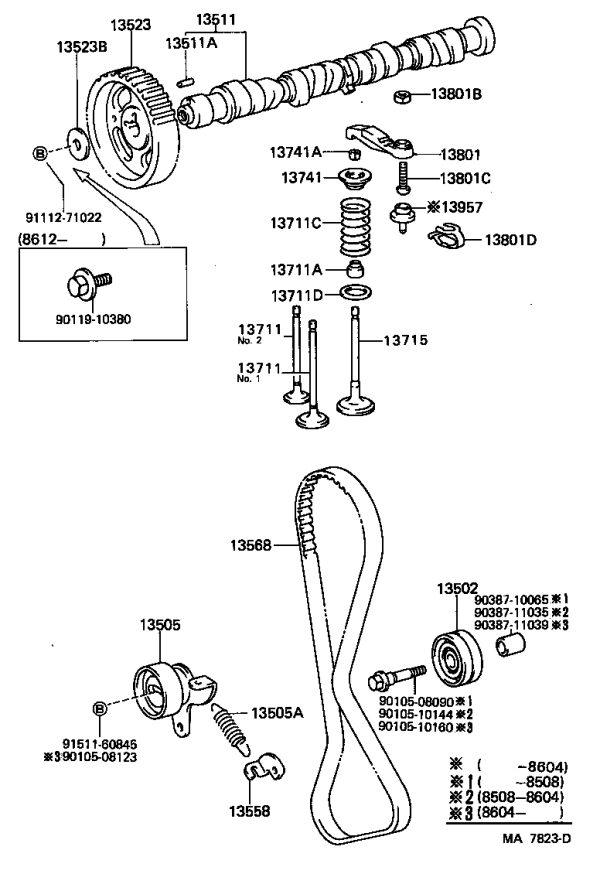 Bolt 90119-10380 for Toyota CELICA