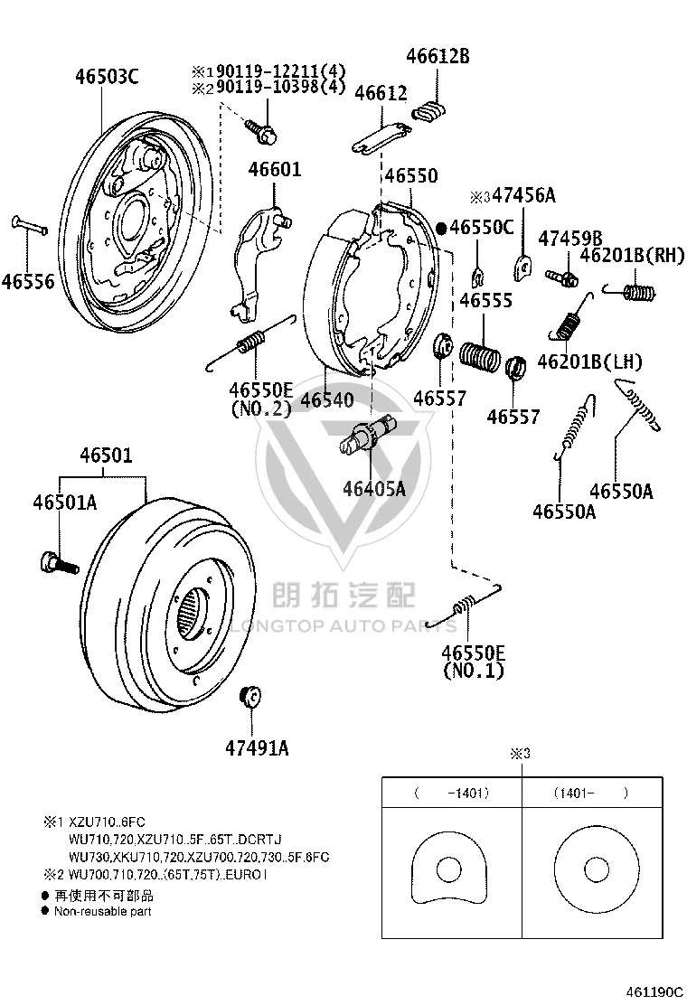 Bolt 90119-10398 for Toyota Coaster, Dyna 200 & Dyna