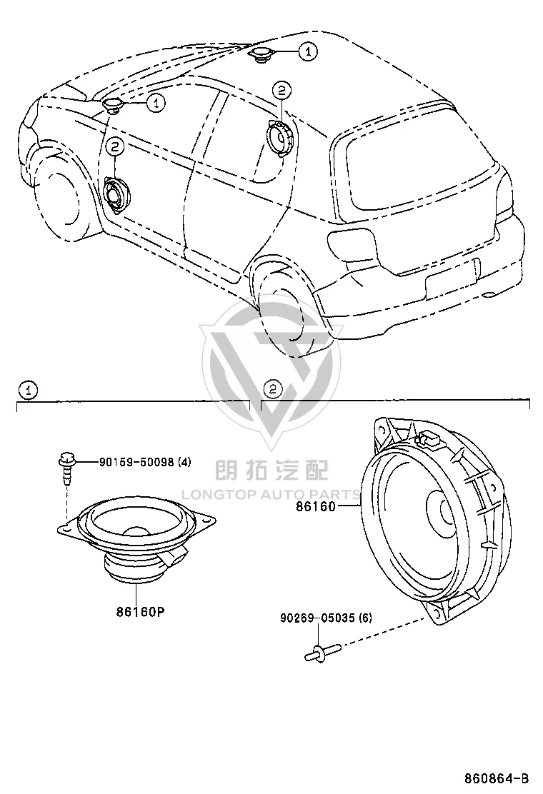 Bolt 90159-50098 for Toyota ALPHARD