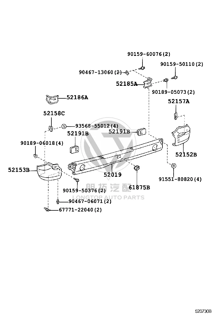 Bolt 90159-50110 for Toyota CORONA
