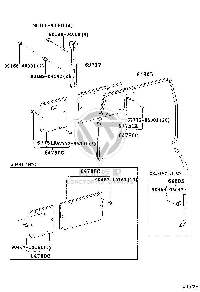 Hex Lobular Tapping Screw 90166-40001 for Toyota Land Cruiser 100, Land Cruiser & LX470